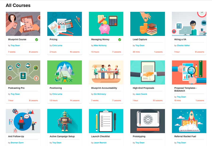 WP Elevation has over 100 courses, webinars, and coaching calls available to members.