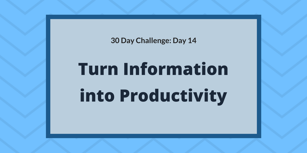 Turn information into productivity