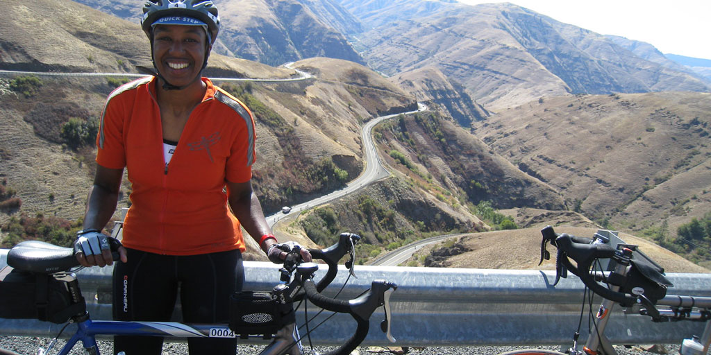 Kronda Adair riding Cycle Oregon 2010